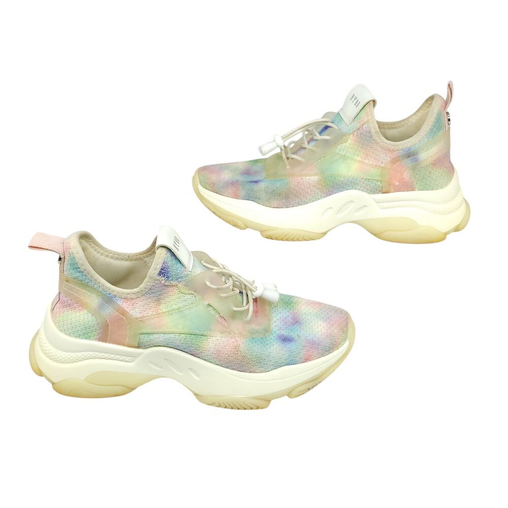 Steve Madden Shoes Womens 7 Rainbow Tie Dye Pastel Chunky Sneakers Low Top